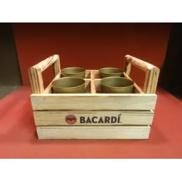 PLATEAU BACARDI+4 VERRES EN METAL