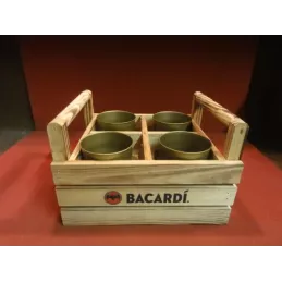 PLATEAU BACARDI+4 VERRES EN METAL