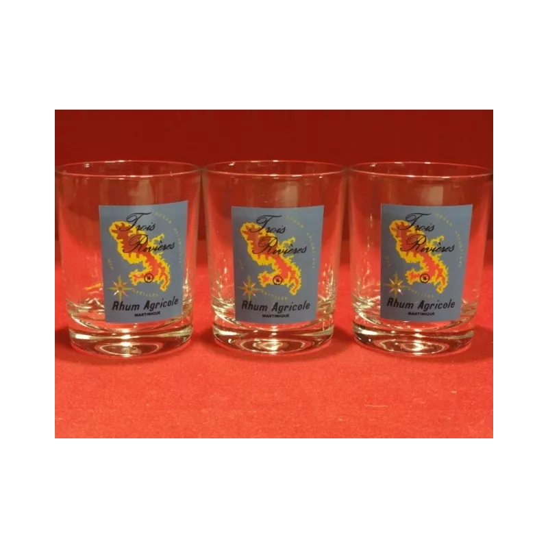 TROIS VERRES RHUM AGRICOLE TROIS RIVIERES 