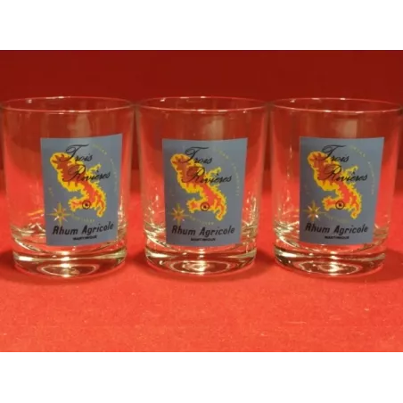 TROIS VERRES RHUM AGRICOLE TROIS RIVIERES 