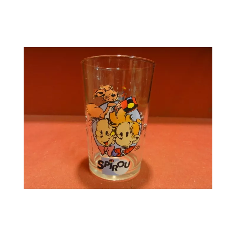 1 VERRE A MOUTARDE AMORA SPIROU HT. 9.80CM