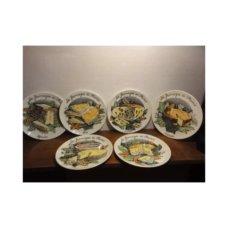 6 ASSIETTES FROMAGE DE FRANCE (GIEN)