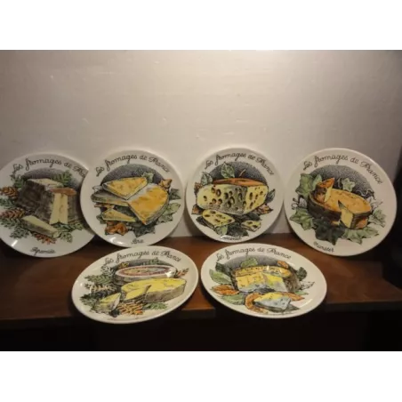 6 ASSIETTES FROMAGE DE FRANCE (GIEN)