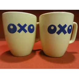 DEUX TASSES OXO  HT. 9.50CM