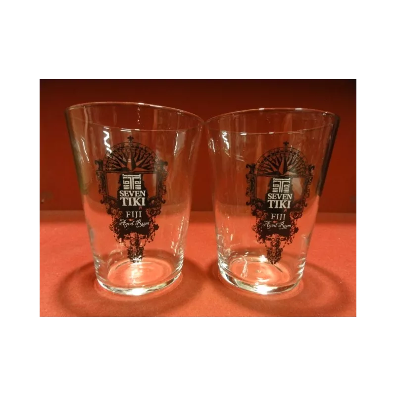 2 VERRES RHUM SEVEN TIKI 30CL HT. 11CM