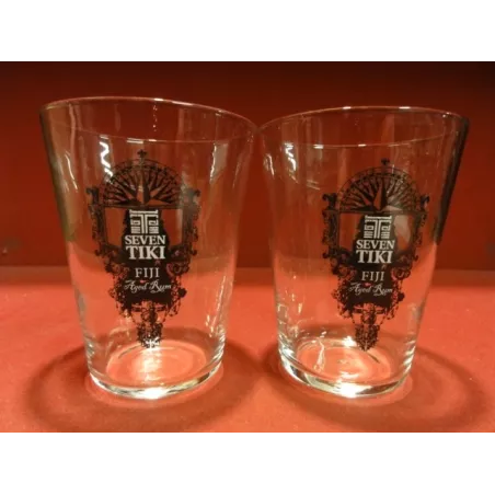 2 VERRES RHUM SEVEN TIKI 30CL HT. 11CM