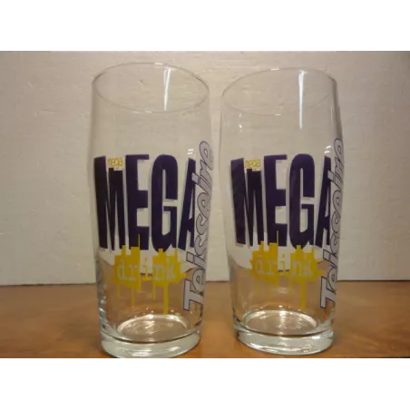 DEUX VERRES MEGA TEISSEIRE 50CL HT.16.30CM