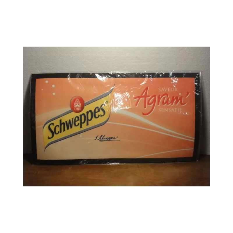 1 TAPIS DE BAR SCHWEPPES 44CM X24CM