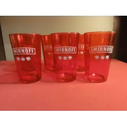 6 VERRES SMRNOFF ROUGES 