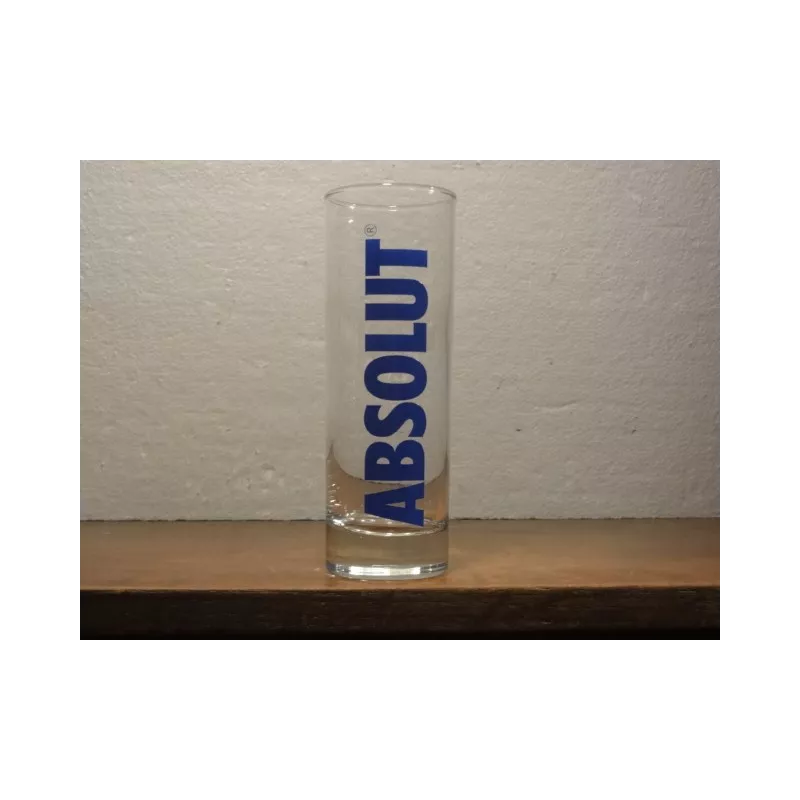 6 VERRES VODKA ABSOLUT  BLEU HT. 15.20CM