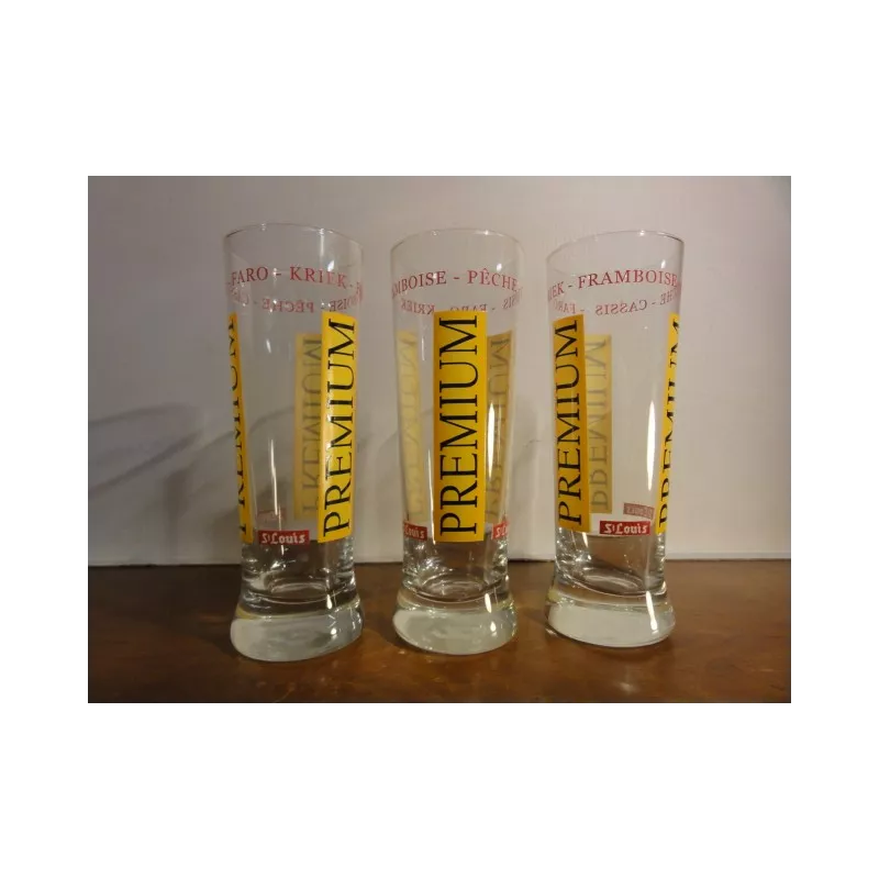 3 VERRES A  BIERE ST LOUIS 25CL