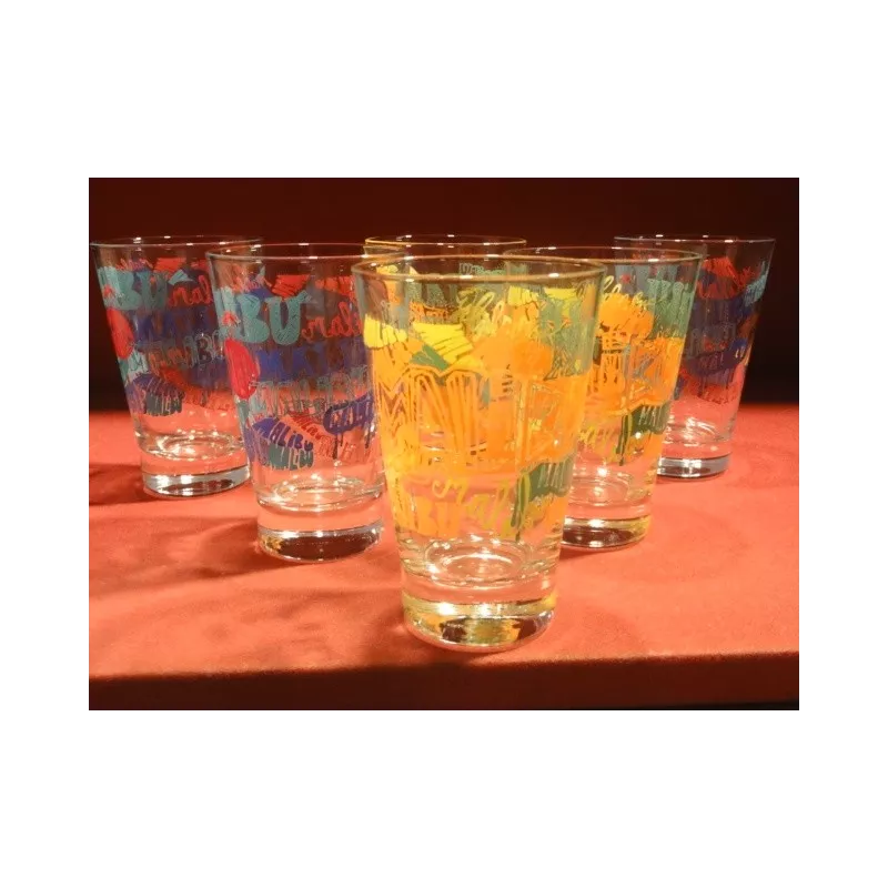 6 VERRES MALIBU EVASES  HT. 12CM