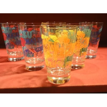 6 VERRES MALIBU EVASES  HT. 12CM