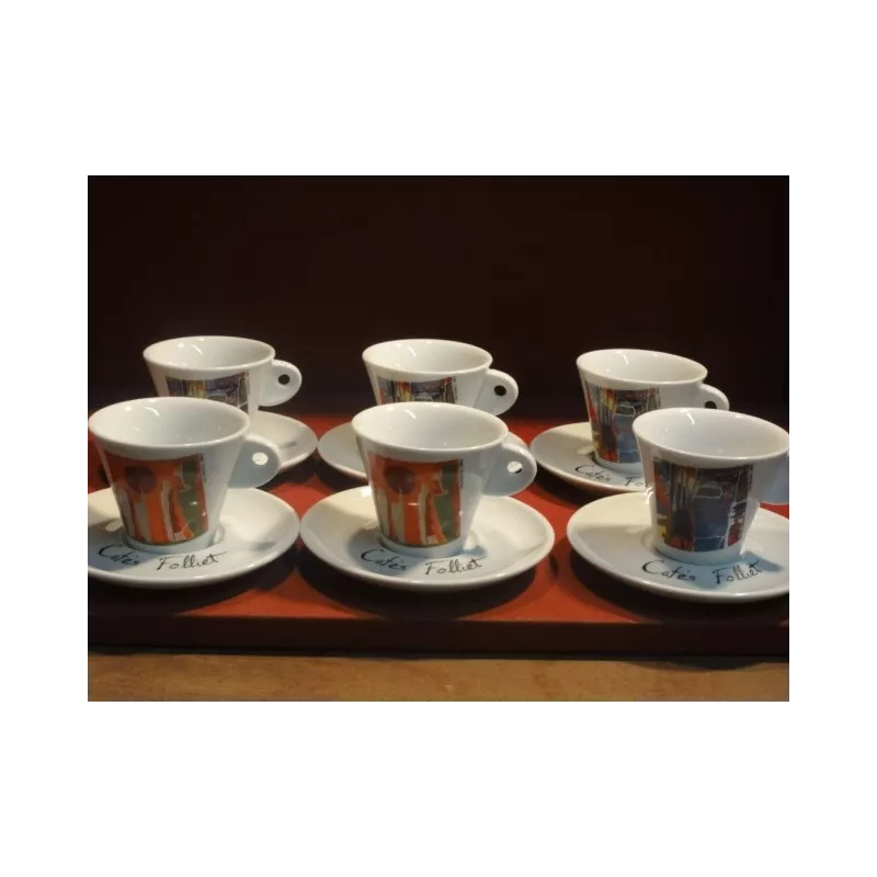 6 TASSES A THE OU CHOCOLAT FOLLIET  18CL N°85