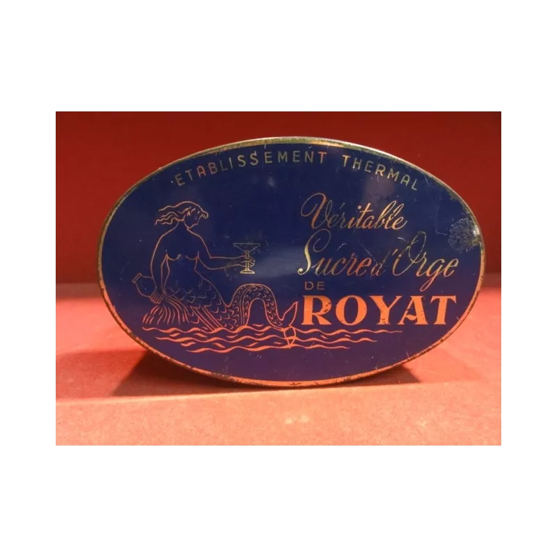  BOITE  VERITABLE SUCRE D'ORGE DE ROYAT  13.80CM X9CM