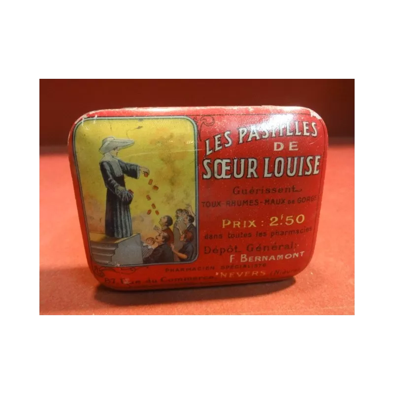  1 BOITE  LES PASTILLES SOEUR LOUISE 8.20CM X6.20CM