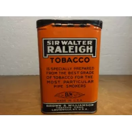 1 BOITE  SIR WALTER RALEIGH  TOBACCO HT. 11.30CM