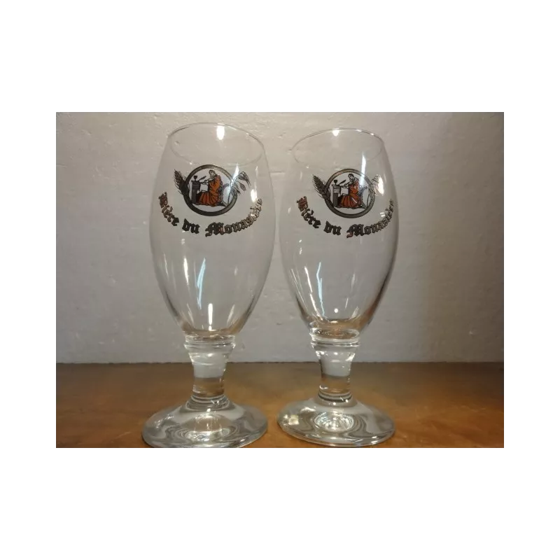 2 VERRES BIERE DU MONASTERE 25CL HT. 16.80CM