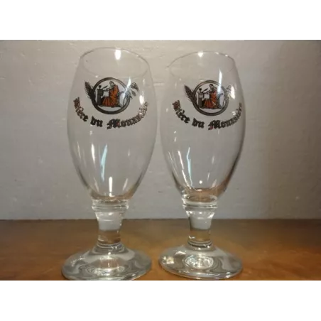 2 VERRES BIERE DU MONASTERE 25CL HT. 16.80CM