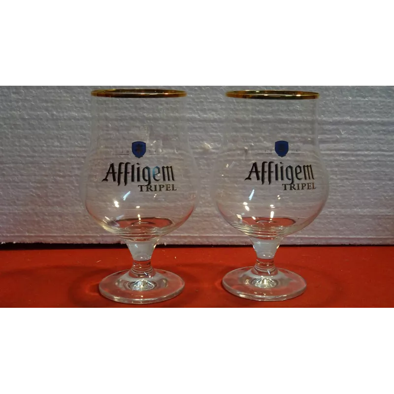 DEUX VERRES AFFLIGEM TRIPEL 50CL HT.17.60CM