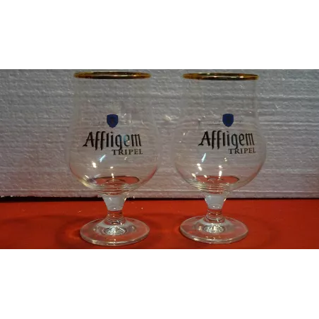 DEUX VERRES AFFLIGEM TRIPEL 50CL HT.17.60CM