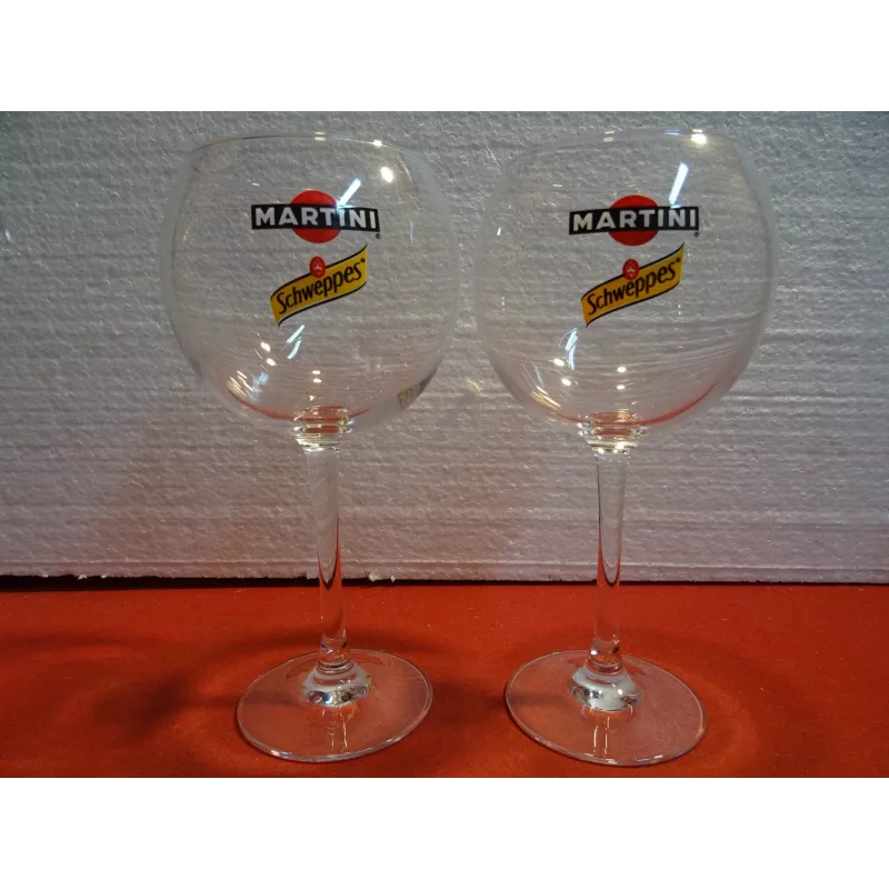 DEUX VERRES  MARTINI /  SCHWEPPES 30CL 