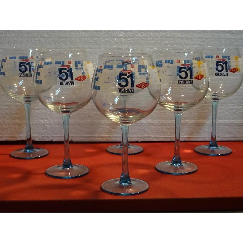 6 VERRES PASTIS 51 PISCINE