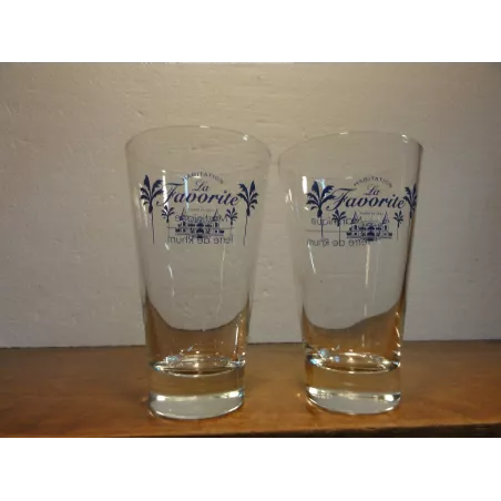 DEUX VERRES RHUM  LA FAVORITE  HT. 14CM