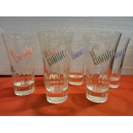 6 VERRES DE KONINCK  EMAILLES HT.15.80CM