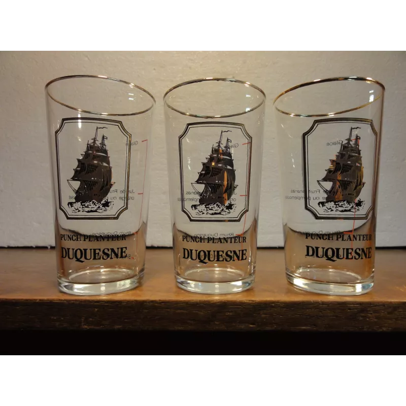 Lot De 6 Verres à Rhum Trois Rivières - Écriture Dorée - Capacité 11 Cl (taille Ricard) - Neufs Et Rares