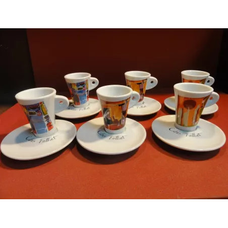 6 TASSES A CAFE FOLLIET DECENTREES N° 23