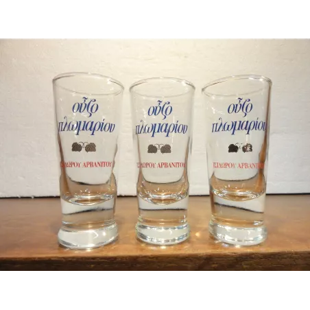 TROIS VERRES OUZO APBANITOY 6CL HT.10.70CM