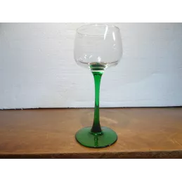 6 VERRES A VIN D'ALSACE  PIED VERT HT.16.40CM 15CL  