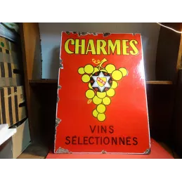 PLAQUE EMAILLEE VINS CHARMES  70CM X50CM