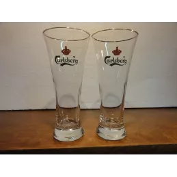 DEUX VERRES CARLSBERG 25CL HT. 18CM