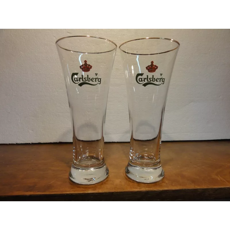 DEUX VERRES CARLSBERG 25CL HT. 18CM