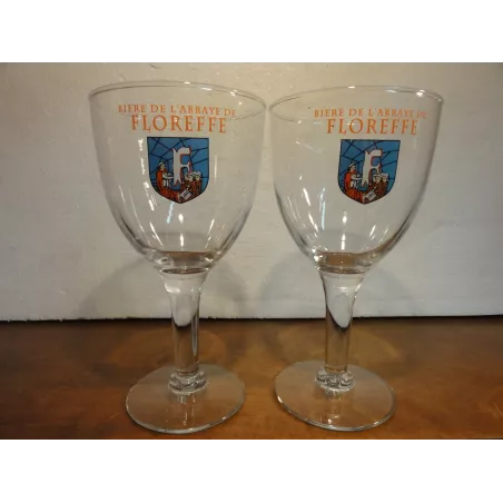 DEUX VERRES FLOREFFE 25CL HT. 18CM