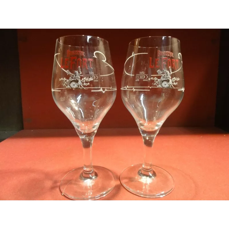 DEUX VERRES BRASSERIE  LE FORT 25CL HT.19.60CM