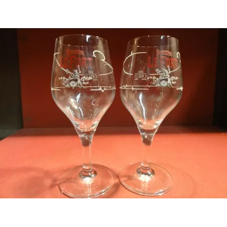 DEUX VERRES BRASSERIE  LEFORT 25CL HT.19.60CM