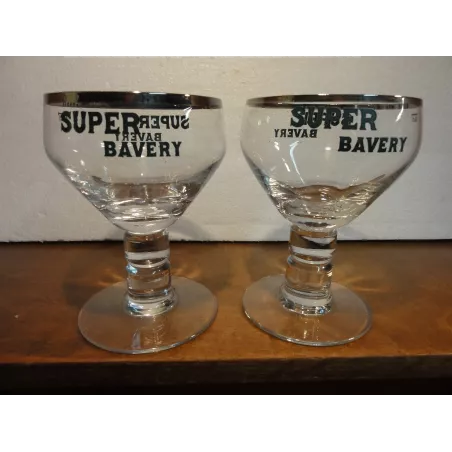 DEUX VERRES SUPER BAVERY 25CL HT.13.70CM