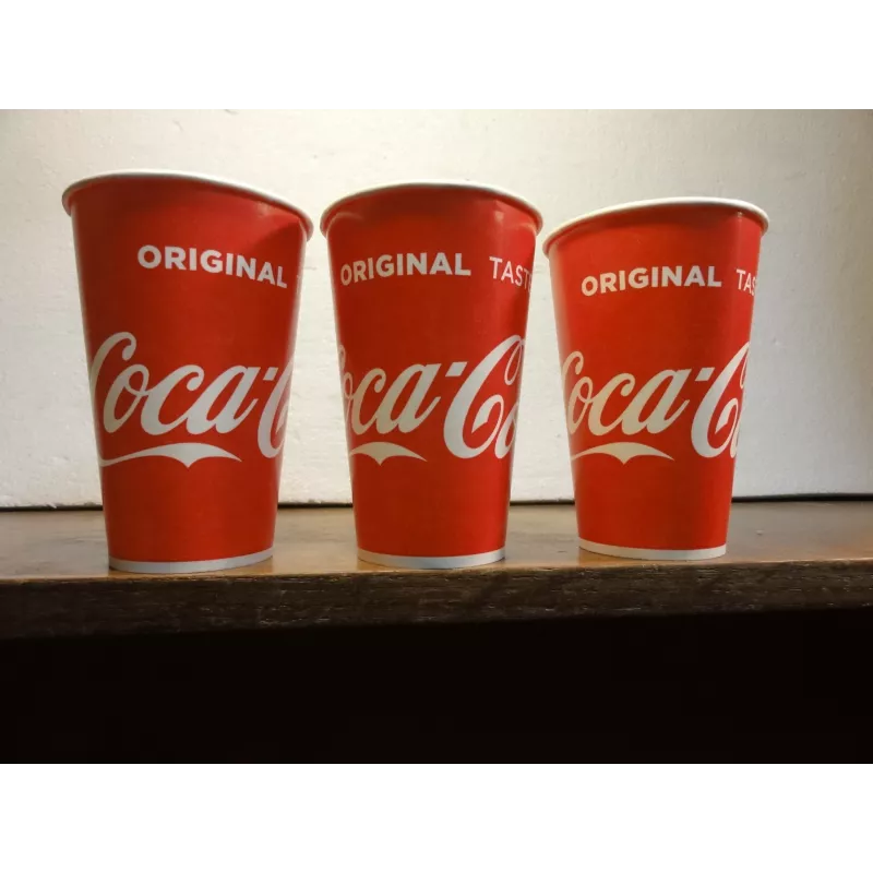 TROIS GOBELETS COCA-COLA  30CL HT.11.70CM