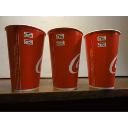 TROIS GOBELETS COCA-COLA  30CL HT.11.70CM