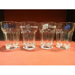 QUATRE VERRES HOEGAARDEN 25CL DIFFERENTS HT. 13CM