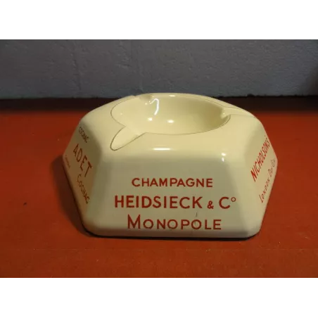 1 CENDRIER  CHAMPAGNE HEIDSIECK/RHUM/GIN