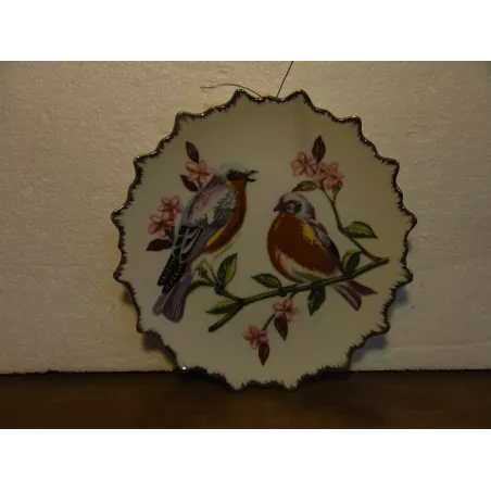 ANCIENNE ASSIETTE  DECORS OISEAUX  DIAMETRE 18CM