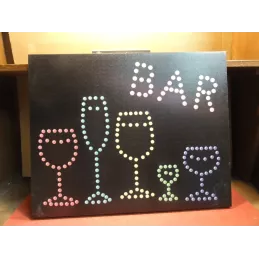 CADRE BAR , EN TISSU AVEC ECLAIRAGE  CLIGNOTANT