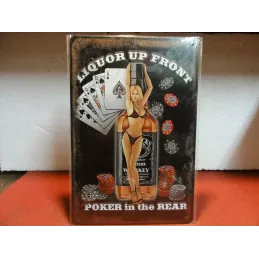 TOLE  POKER BOUTEILLE JACK DANIEL'S 30CM X20CM