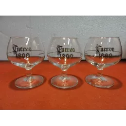 3 VERRES CUERVO  1800 10CL  HT 9CM