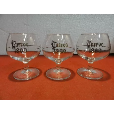 3 VERRES CUERVO  1800 10CL  HT 9CM