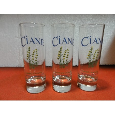 3 VERRES CIANE  GENTIANE  PONTARLIER 17CL HT.15.20CM